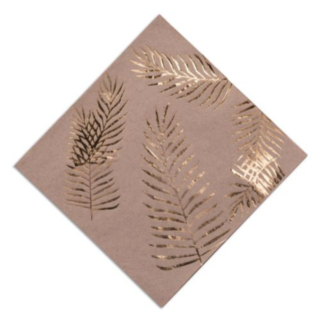 Tropiska Palmblad Servetter Kraft/Guld