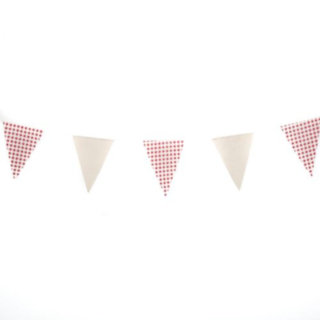 Gingham Vimpelgirlang Röd/Vit/Beige