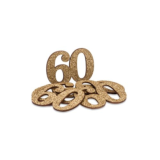 60 År Bordskonfetti Guld