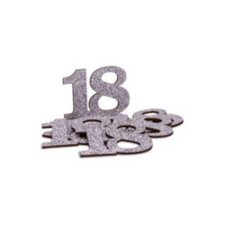 18 År Bordskonfetti Silver