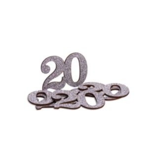 20 År Bordskonfetti Silver