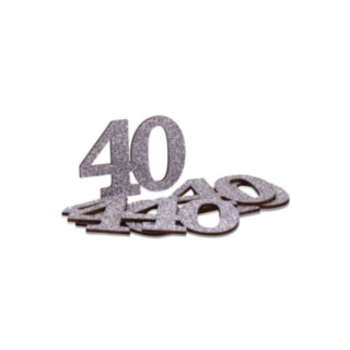 40 År Bordskonfetti Silver