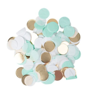 Bordskonfetti Mint/Vit/Guld