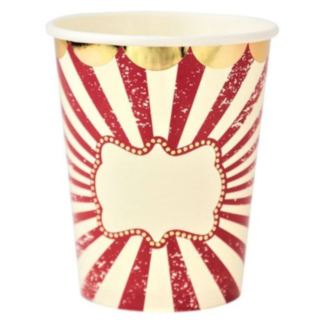 Cirkus Vintage Pappersmuggar Elfenben/Röd/Guld