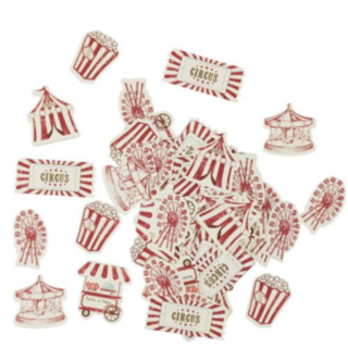 Cirkus Bordskonfetti Röd/Elfenben