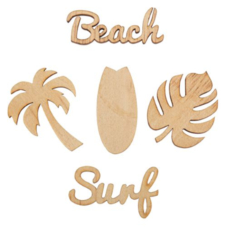 Beach Surf Bordskonfetti Trä