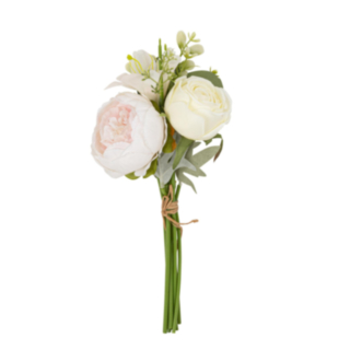 Konstgjord Blombukett Vit/Ljusrosa