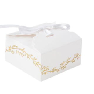 Presentask Vit/Guld Med Satinband