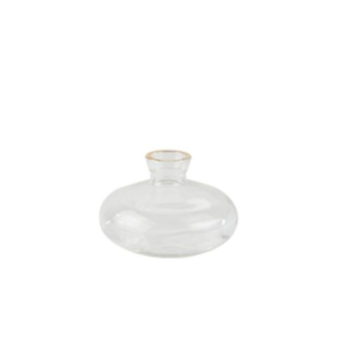 Rund Glasvas Guldkant