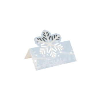 Snöflinga Placeringskort Ljusblå/Vit