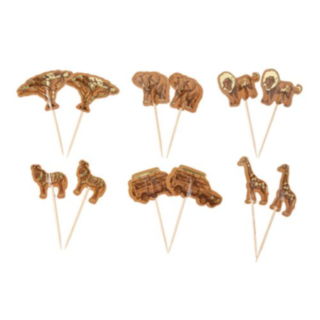 Safari Tårtdekorationer Mocka/Guld