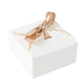 Presentaskar Med Satinband Vit/Beige
