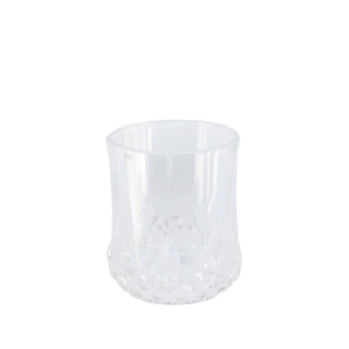 Återanvändbart plastglas genomskinlig