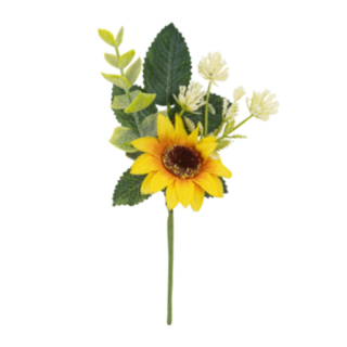 Solros Konstgjord Blomsterkvist Gul/Grön