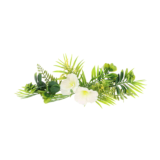 Konstgjord Blomsterdekoration Vit/Grön
