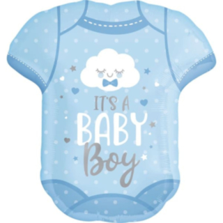 It’s a Baby Boy Folieballong Babybody Ljusblå