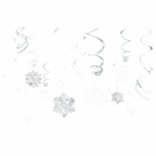 Snöflinga Swirls Silver/Vit