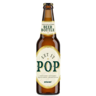 Let It Pop Ölflaska Konfettirör Guld