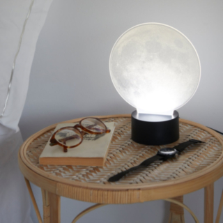 Måne bordslampa svart/vit
