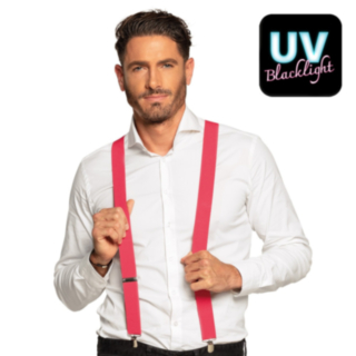 UV Neon Hängslen Rosa