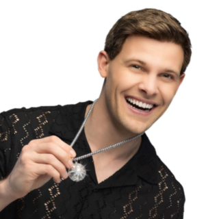 LED Discokula Halsband Silver