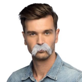 Stor Mustasch Grå