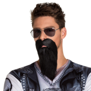 Biker Skägg Svart