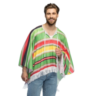 Mexikansk Poncho Flerfärgad