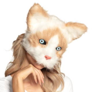 Plysch Katt Halvmask