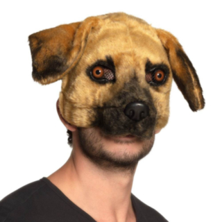Plysch Hund Halvmask Brun