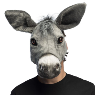 Plysch Åsna Halvmask Grå