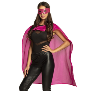 Superhjälte Cape & Ögonmask Rosa