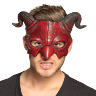 Demon Halvmask Röd
