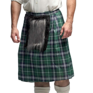 Skotsk Tartan Kilt Grön