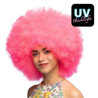 Neon Afro Peruk Rosa