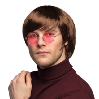 Kort Hippiefrisyr Peruk Brun