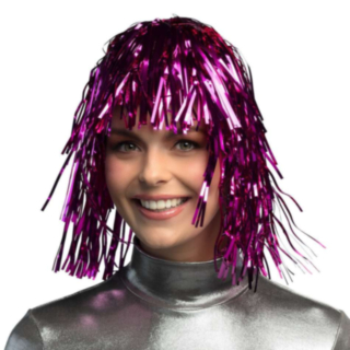 Metallisk Peruk Rosa