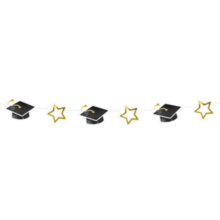 Examenshattar & Stjärnor Girlang Svart/Guld