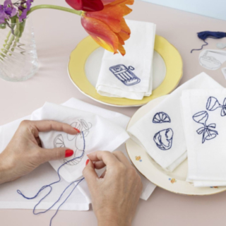 Broderi DIY Tygservetter