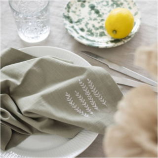 Broderi DIY Servett Grön