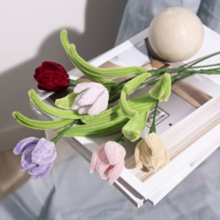 Tulpaner DIY Set Grön/Ljusrosa