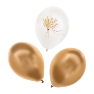 Un Jour Précieux Latexballonger Guld/Vit