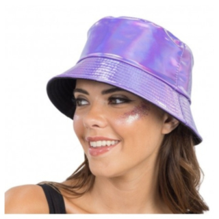 Iriserande Bucket Hat Lila