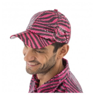 Glitter Tigertryck Keps Rosa