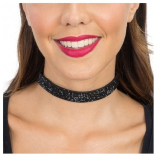 Glittrig Choker Svart