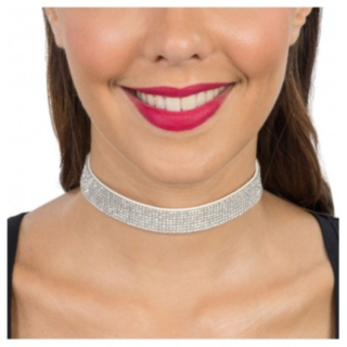 Glittrig Choker Silver