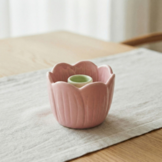 Näckros Ljusstake Porslin Ljusrosa