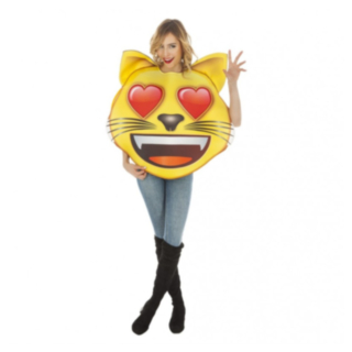 Emoji® Katt Hjärtögon Maskeraddräkt