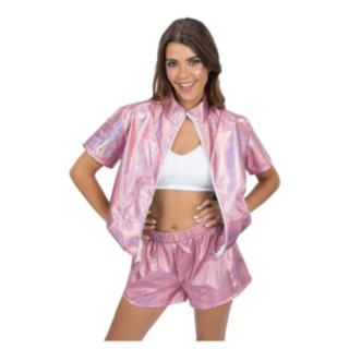Iriserande Jacka & Shorts Maskeraddräkt Ljusrosa