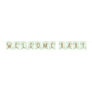 Welcome Baby Banderoll Dimgrön